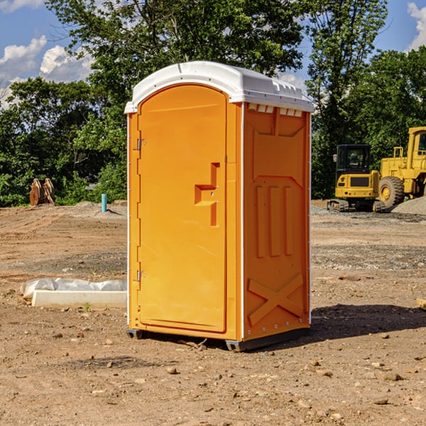 how often are the portable restrooms cleaned and serviced during a rental period in Yates City Illinois